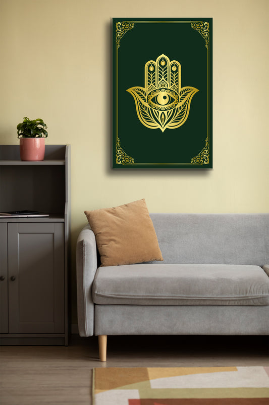 Fatma Ana Eli Cam Tablo - İslami Tablo - Nazar Duası - Dini Tablo - Cam Duvar Dekoru Alh036