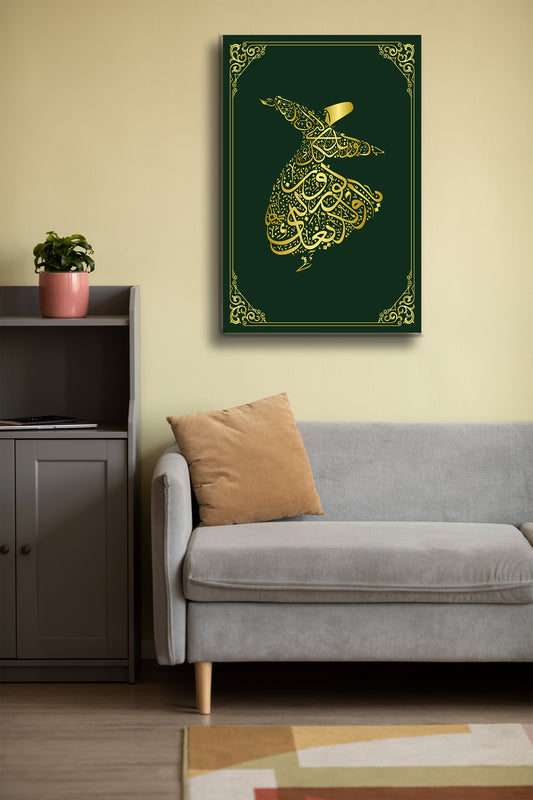 Hat Sanatı Dini Cam Tablo - Dini Tablo - İslami Tablo - Dua Tablo - Mevlana Duvar Dekoru Alh008