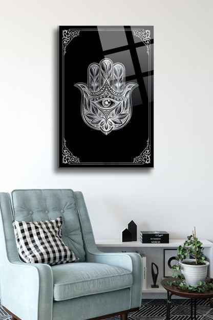 Fatma Ana Eli Cam Tablo - Nazar - Nazarlık - Dini Tablo - İslami Tablo - Dua Tablo Alh002