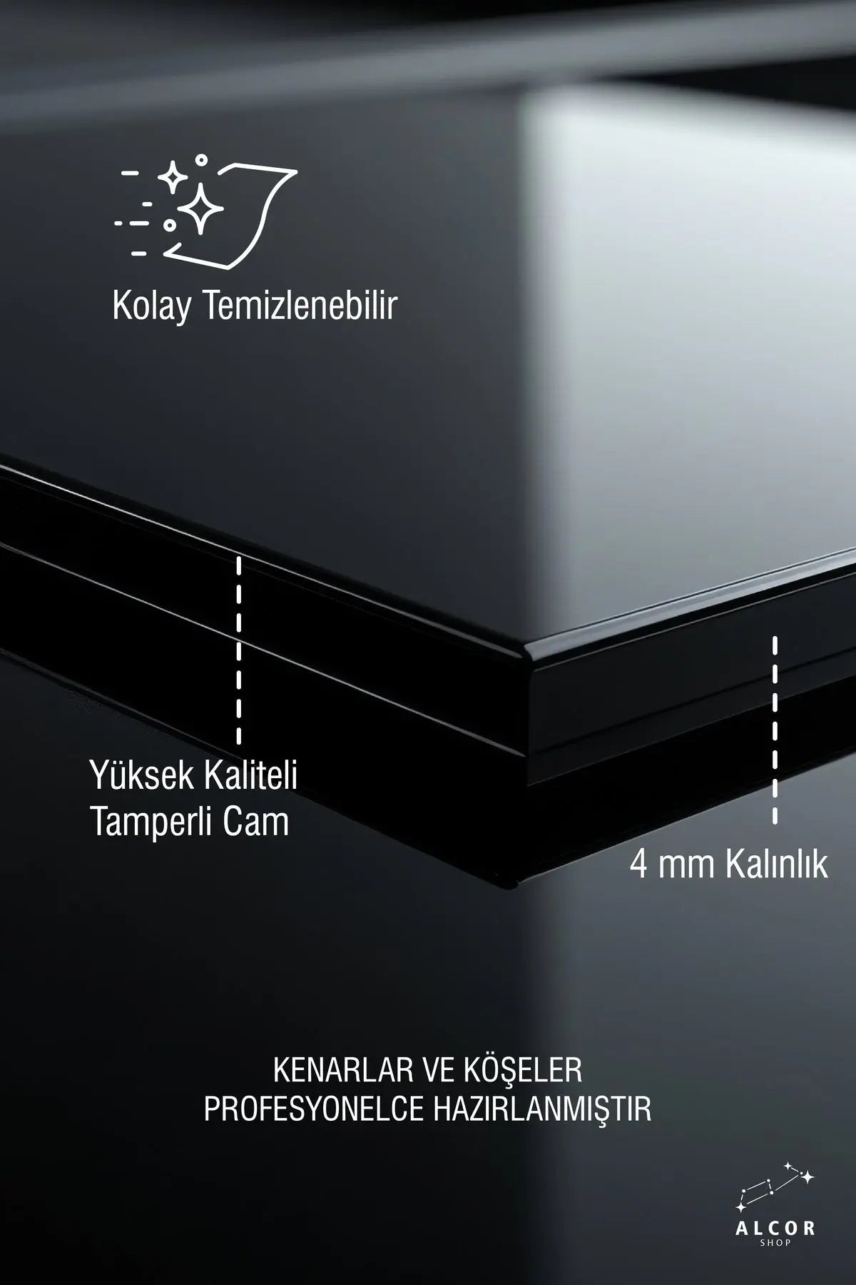 Atatürk Cam Tablo - Portre - Cam Tablo - Duvar Dekoru - Atatürk Portresi - Kaliteli Baskı Ata003 - Alcor Shop