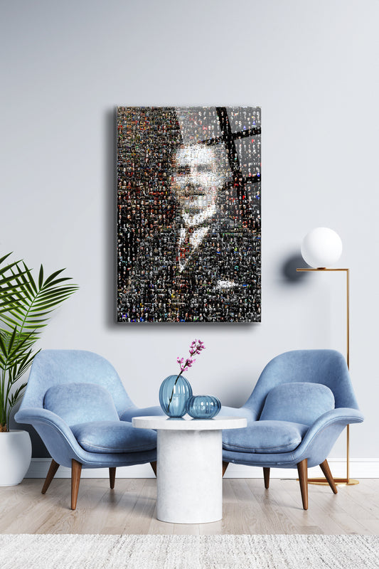 Atatürk Cam Tablo - Portre - Cam Tablo - Duvar Dekoru - Atatürk Portresi - Kaliteli Baskı Ata039
