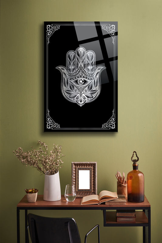 Fatma Ana Eli Cam Tablo - Nazar - Nazarlık - Dini Tablo - İslami Tablo - Dua Tablo Alh002