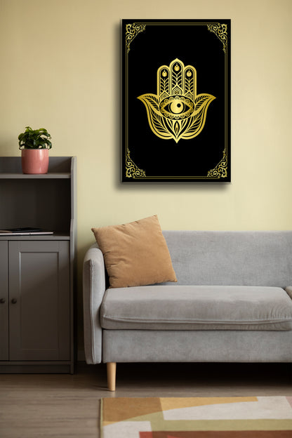 Fatma Ana Eli Cam Tablo - İslami Tablo - Nazar Duası - Dini Tablo - Cam Duvar Dekoru Alh033