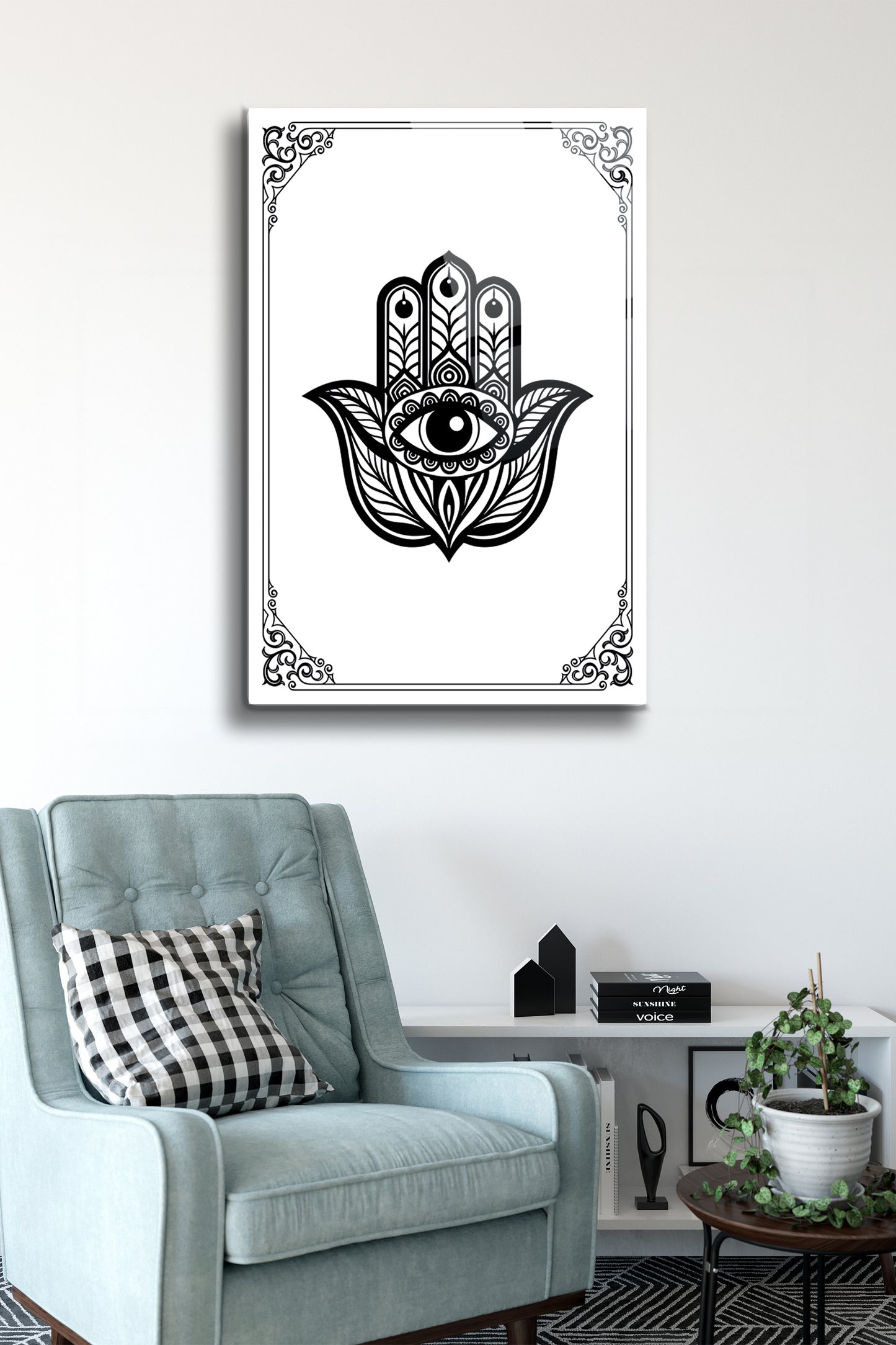 Fatma Ana Eli Cam Tablo - İslami Tablo - Nazar Duası - Dini Tablo - Cam Duvar Dekoru Alh035