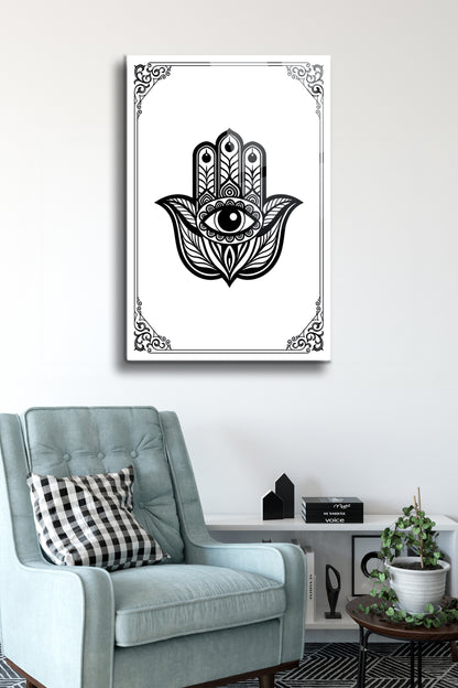 Fatma Ana Eli Cam Tablo - İslami Tablo - Nazar Duası - Dini Tablo - Cam Duvar Dekoru Alh035