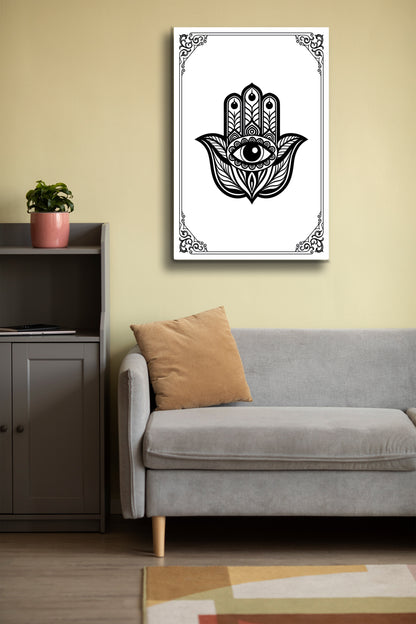 Fatma Ana Eli Cam Tablo - İslami Tablo - Nazar Duası - Dini Tablo - Cam Duvar Dekoru Alh035