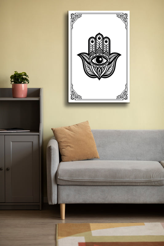 Fatma Ana Eli Cam Tablo - İslami Tablo - Nazar Duası - Dini Tablo - Cam Duvar Dekoru Alh035