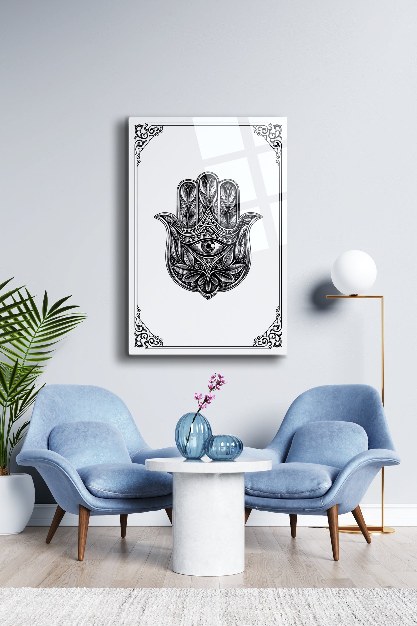 Fatma Ana Eli Cam Tablo - Nazar - Nazarlık - Dini Tablo - İslami Tablo - Dua Tablo Alh003