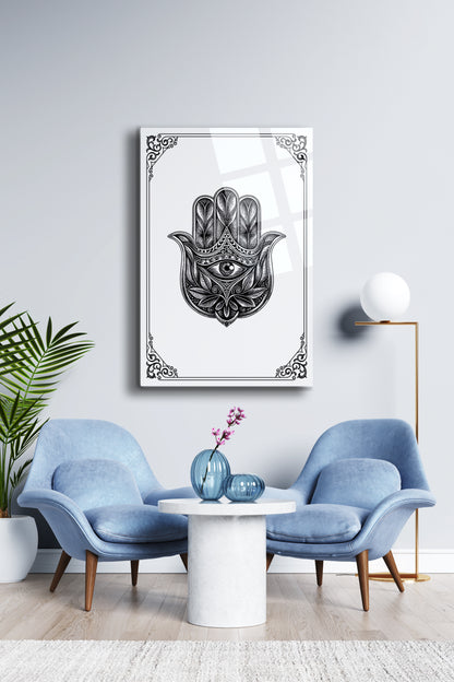 Fatma Ana Eli Cam Tablo - Nazar - Nazarlık - Dini Tablo - İslami Tablo - Dua Tablo Alh003