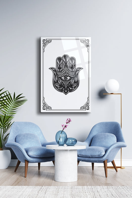 Fatma Ana Eli Cam Tablo - Nazar - Nazarlık - Dini Tablo - İslami Tablo - Dua Tablo Alh003