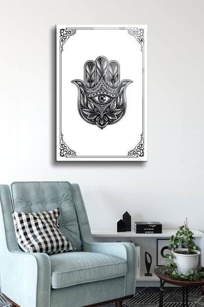 Fatma Ana Eli Cam Tablo - Nazar - Nazarlık - Dini Tablo - İslami Tablo - Dua Tablo Alh003