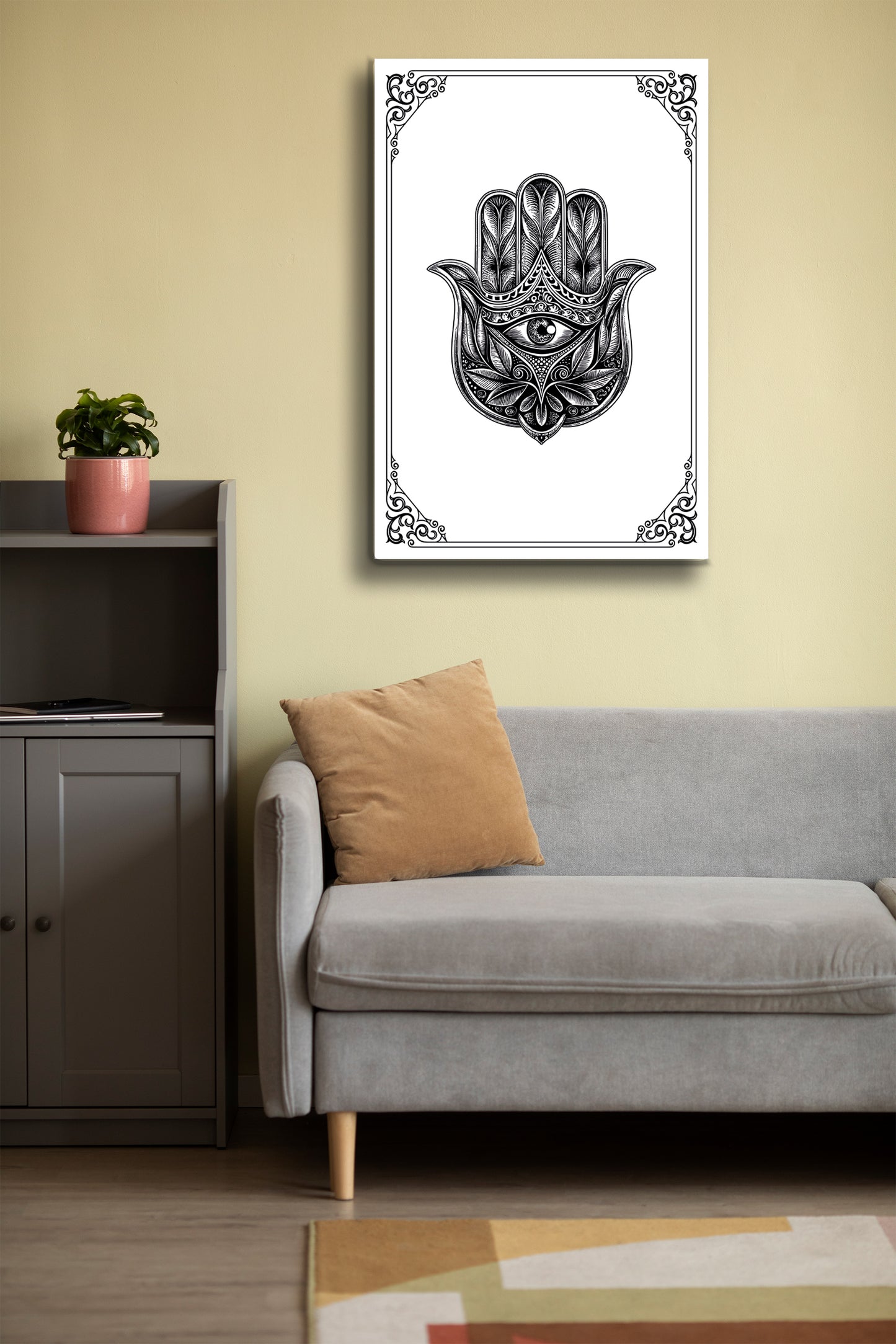 Fatma Ana Eli Cam Tablo - Nazar - Nazarlık - Dini Tablo - İslami Tablo - Dua Tablo Alh003