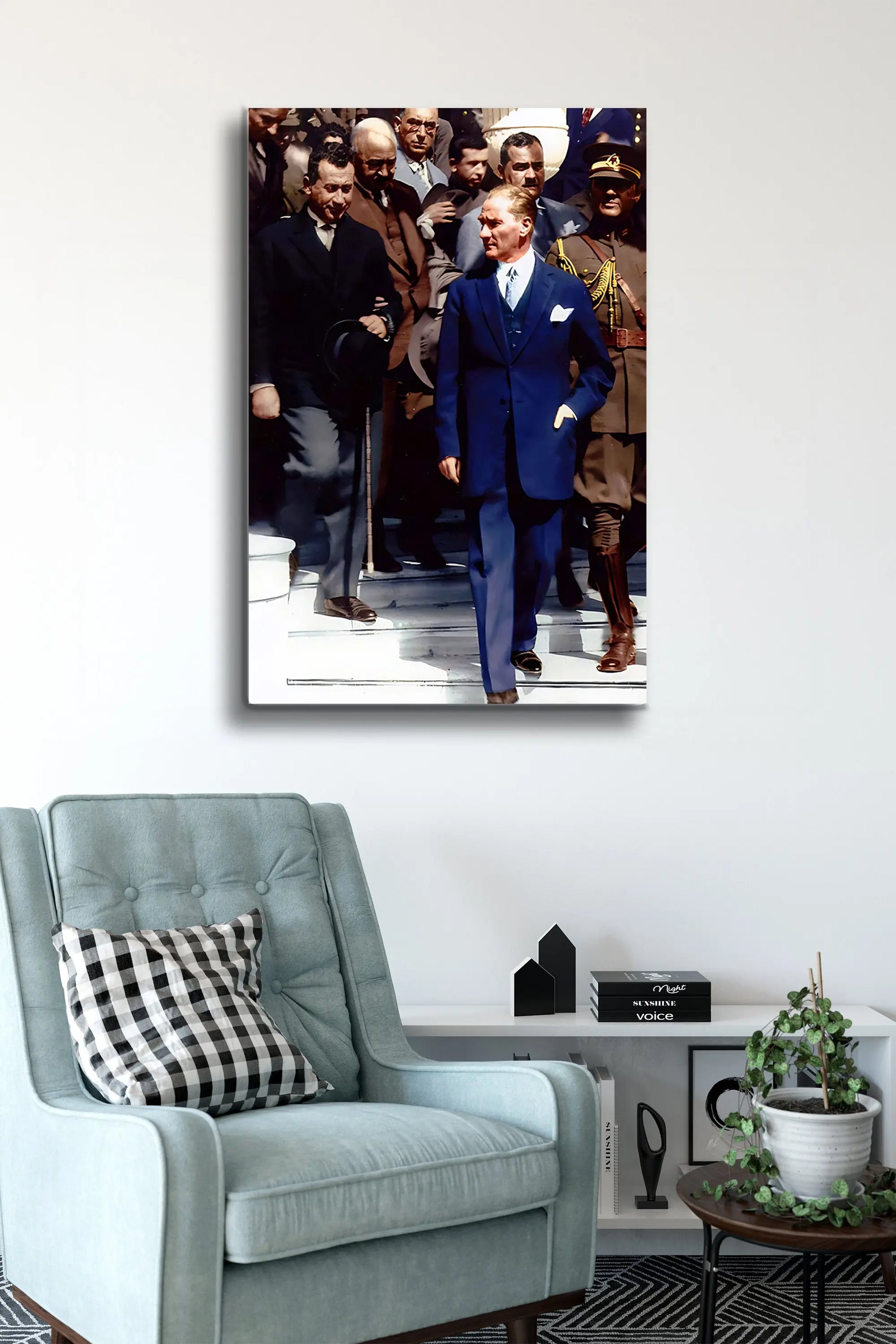 Atatürk Cam Tablo - Portre - Cam Tablo - Duvar Dekoru - Atatürk Portresi - Kaliteli Baskı Ata006 - Alcor Shop