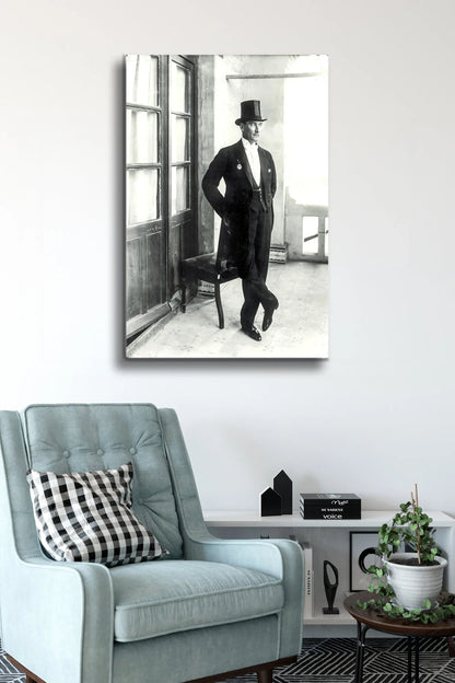 Atatürk Cam Tablo - Portre - Cam Tablo - Duvar Dekoru - Atatürk Portresi - Kaliteli Baskı Ata035 - Alcor Shop